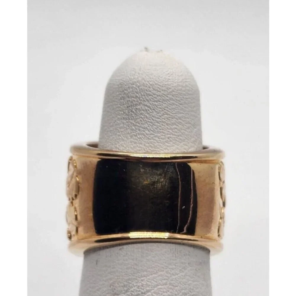 925 STERLING SILVER GOLD TONE POROUS FOLIATED DESIGN SIZE RING SIZE 4.5